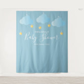 Babydusche Niedlich Blue Foto Stand Hintergrund Wandteppich (Vorderseite)