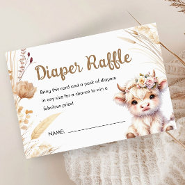 Babydusche Niedlich Boho Diaper Raffle Begleitkarte