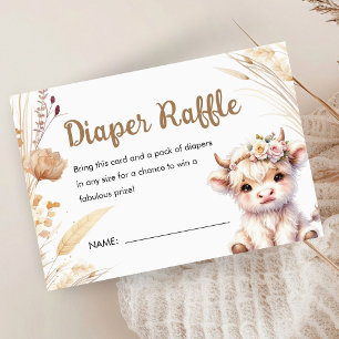 Babydusche Niedlich Boho Diaper Raffle Begleitkarte