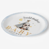 Babydusche Niedlich Boho Panda in Zelt Pappteller (Schrägansicht)