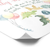 Babydusche Niedlich Dinosaurier Mama Name Rosa Emp Poster (Ecke)