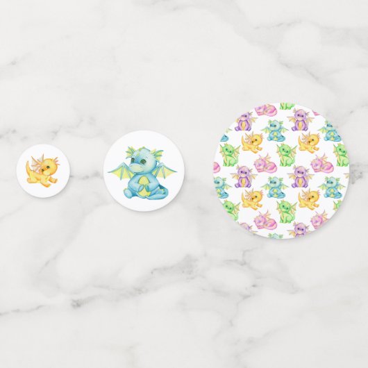 Babydusche Niedlich Dragon Confetti Konfetti (Rückseiten)