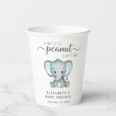 Babydusche Niedlich Elephant Mint Green Pappbecher (Rückseite)