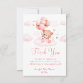 Babydusche niedlich gebacken pink dankeskarte (Vorderseite)