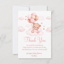 Babydusche niedlich gebacken pink dankeskarte