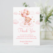 Babydusche niedlich gebacken pink dankeskarte (Stehend Vorderseite)