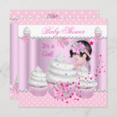 Babydusche Niedlich Girl Pink Cupcake Sprinkle Einladung (Vorne/Hinten)