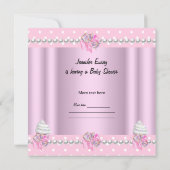 Babydusche Niedlich Girl Pink Cupcake Sprinkle Einladung (Rückseite)