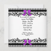 Babydusche Niedlich Girl Zebra Pram Pearl 3 Einladung (Rückseite)