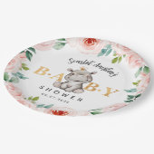 Babydusche Niedlich Hippopotamus Pappteller (Schrägansicht)