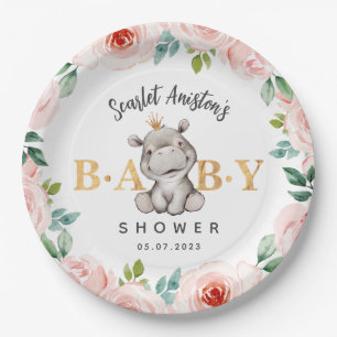 Babydusche Niedlich Hippopotamus Pappteller