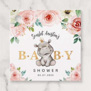 Babydusche Niedlich Hippopotamus Vielen Dank Geschenkanhänger