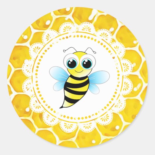 Babydusche Niedlich Honeybee Honeycomb Stickers (Vorderseite)