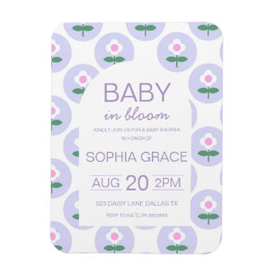 Babydusche Niedlich Lila Pink Daisy Blume Magnet