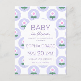 Babydusche Niedlich Lila Pink Daisy Blume Postkarte