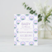 Babydusche Niedlich Lila Pink Daisy Blume Postkarte (Stehend Vorderseite)