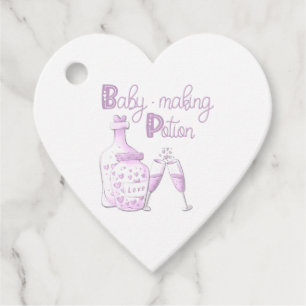 Babydusche Niedlich Lilac Baby Making Pose Geschenkanhänger