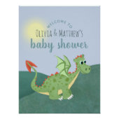 Babydusche Niedlich Magical Dragon Baby Begrüßungs Poster (Vorderseite)