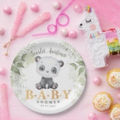 Babydusche Niedlich Panda Eucalipt Greenery Pappteller (Party)