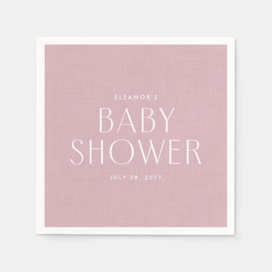 Babydusche niedlich, rosa personalisiert serviette (Vorderseite)