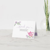 Babydusche Niedlich rosa Teekanne Dankeschön Karte (Vorderseite)