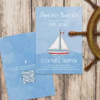 Babydusche Niedlich Sailboat QR Code Social Media