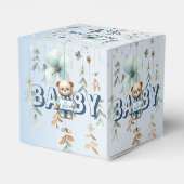 Babydusche Niedlich Teddy Bear Blue Floral Schöne Geschenkschachtel (Rückseite)