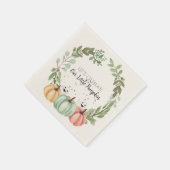 Babydusche Niedlich zwischen Wasserfarbenkürbis Serviette (Ecke)