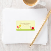 Babydusche: Niedliche Baby Ladybug im Garten Adressaufkleber (Insitu)