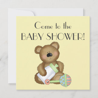 Babydusche+Niedliche Bären/Babyflasche/Rind Einladung