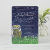 Babydusche Niedliche Glühwürmchen mit Landschaftli Einladung (Stehend Vorderseite)