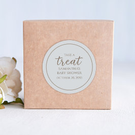 Babydusche Niedliche Kalligrafie Script Vintag Blu Runder Aufkleber