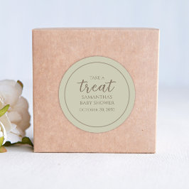 Babydusche Niedliche Kalligrafie Skriptgeschlecht  Runder Aufkleber