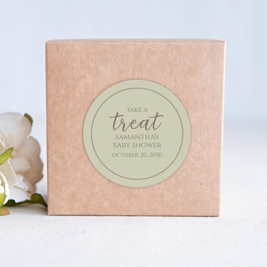 Babydusche Niedliche Kalligrafie Skriptgeschlecht  Runder Aufkleber