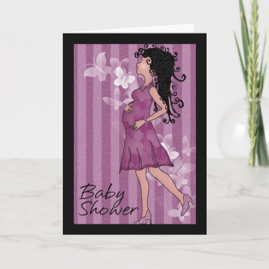 Babydusche niedliche schwangere Mama Einladung (Vorderseite)