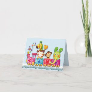 Babydusche Niedliche Spielzeugbahn Ein Junge Kuwai Einladung