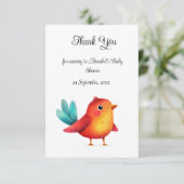 Babydusche Niedliche Wasserfarbe Dankeskarte (Stehend Vorderseite)