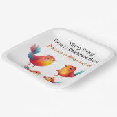 Babydusche Niedliche Wasserfarbe Pappteller (Gewinkelt)