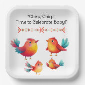 Babydusche Niedliche Wasserfarbe Pappteller (Vorderseite)