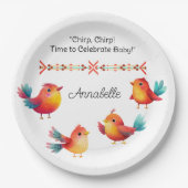 Babydusche Niedliche Wasserfarbe Pappteller (Vorderseite)