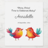 Babydusche Niedliche Wasserfarbe Weinetikett (Einzelnes Label)