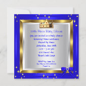 Babydusche Niedlicher Junge Prince Royal Blue Shoe Einladung (Rückseite)