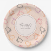 Babydusche Niedlicher Kürbis Pappteller (Vorderseite)