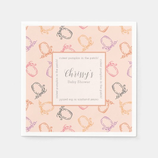 Babydusche Niedlicher Kürbis Serviette (Vorderseite)