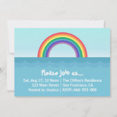 Babydusche - Niedlicher Pinkwal mit Regenbogen Einladung (Rückseite)