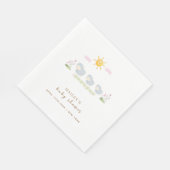 Babydusche niedlicher Schafe im Blumengarten Serviette (Ecke)