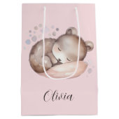 Babydusche, niedlicher Teddybär Mittlere Geschenktüte (Rückseite)
