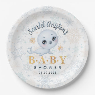 Babydusche Niedliches Polar-Siegel Pappteller