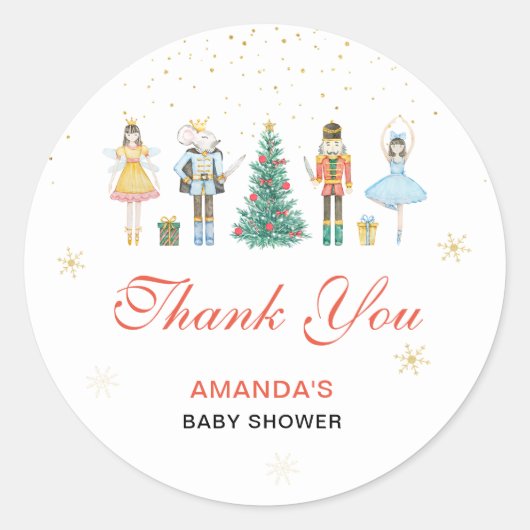 Babydusche Nutcracker Runder Aufkleber (Vorderseite)