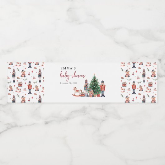 Babydusche Nutcracker Wasserflaschenetikett (Einzelnes Label)